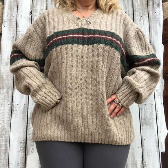 Vintage Sweaters - Vintage Oversized Slouchy Chunky 3D Design Knit